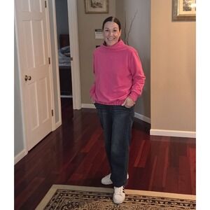 Dudley‎ Stephens Fleece Baldwin Turtleneck XL  Terry Pullover Top Bubblegum Pink